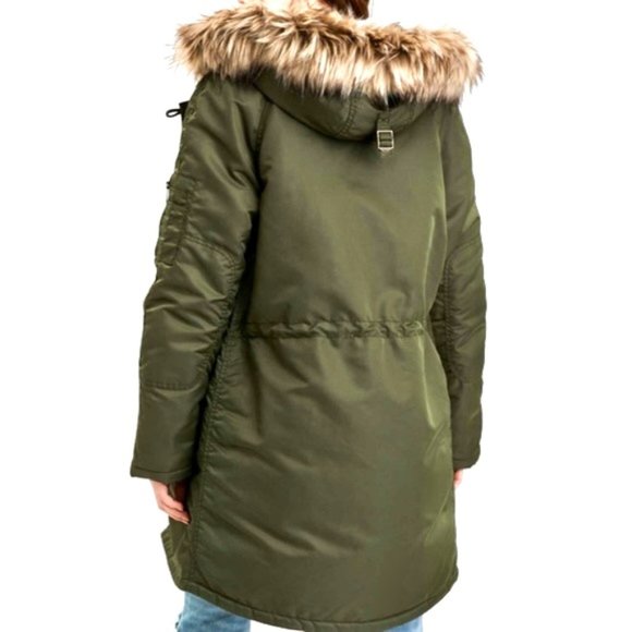 NEW American Eagle Womens Olive Green Parka! - Picture 2 of 5